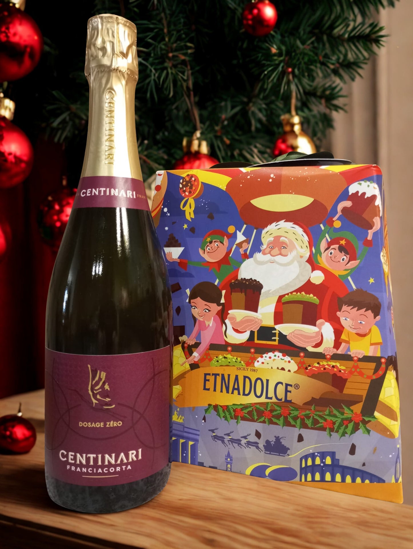 PANDORO CLASSICO CON CREMA DI PISTACCHIO IN VASO + CHARDONNAY FRANCIACORTA DOSAGE ZÉRO