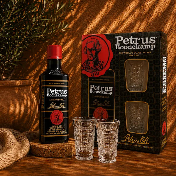 PETRUS BOONEKAMP CONFEZIONE CON 2 BICCHIERI