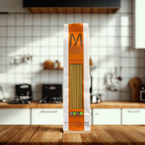 PASTA ESPAGUETONES Y MANCINI